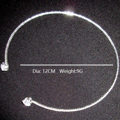 Elegant silver and gold rhinestone heart choker necklace for women