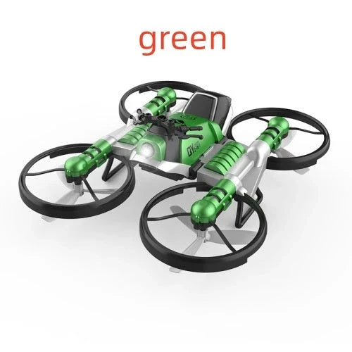 A foldable 2-in-1 drone and motorcycle hybrid with a 0.3MP camera, altitude hold, and intuitive controls for versatile aerial and ground exploration.