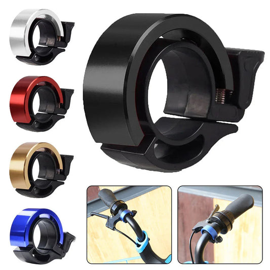 Stylish aluminium bicycle bell with clear, 90-decibel sound for enhanced safety and style on your mountain bike or road cycle