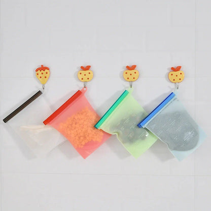 Edible silicone kitchen storage bags in various colours with vacuum seal
