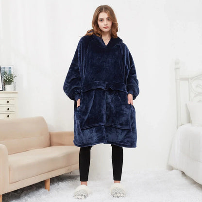 USB heated oversized hoodie blanket with large back heating area in various colors