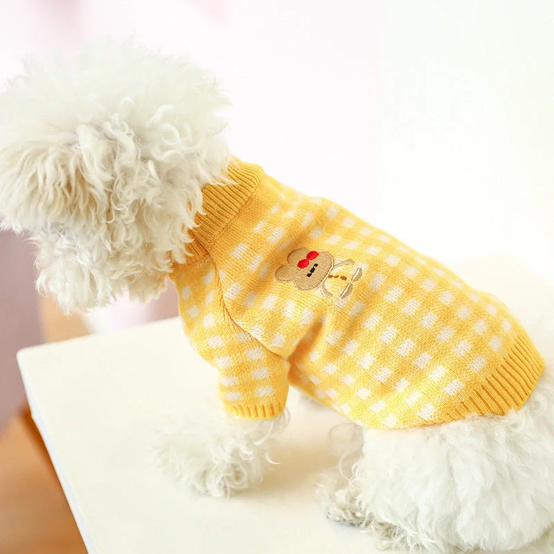 Bowknot Hollow Knit Dog Sweater in various colours and sizes