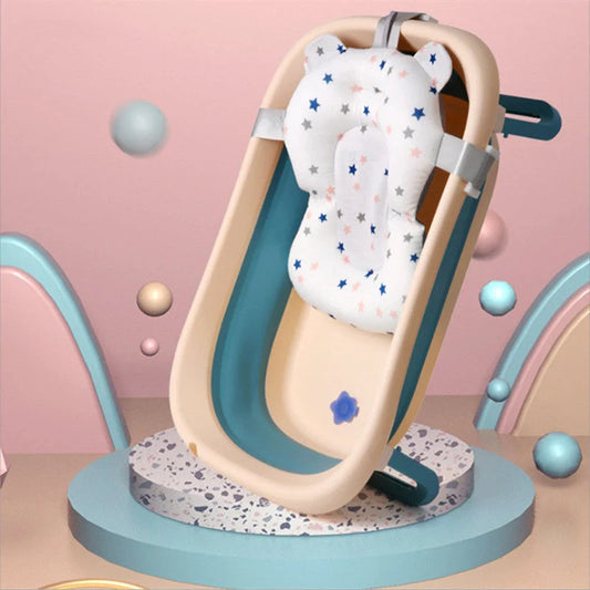 Foldable baby bath seat support mat with anti-slip design in various colours