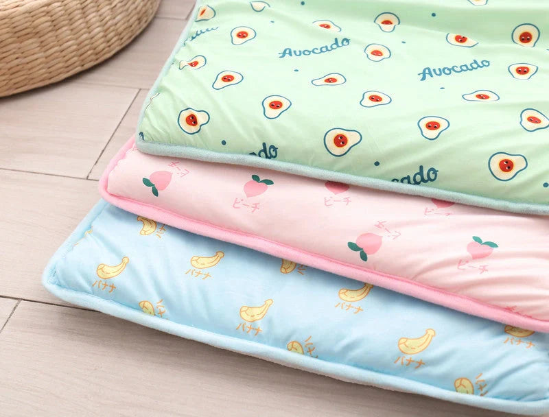 Summer Ice Silk Cool Pet Pad in various colours and sizes for pet cooling
