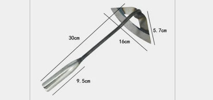 Premium manganese steel garden hoe with hollow design, versatile for weeding, soil preparation, and vegetable planting in the UK