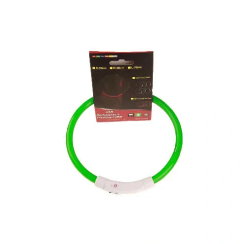 USB rechargeable LED pet safety collar for night visibility