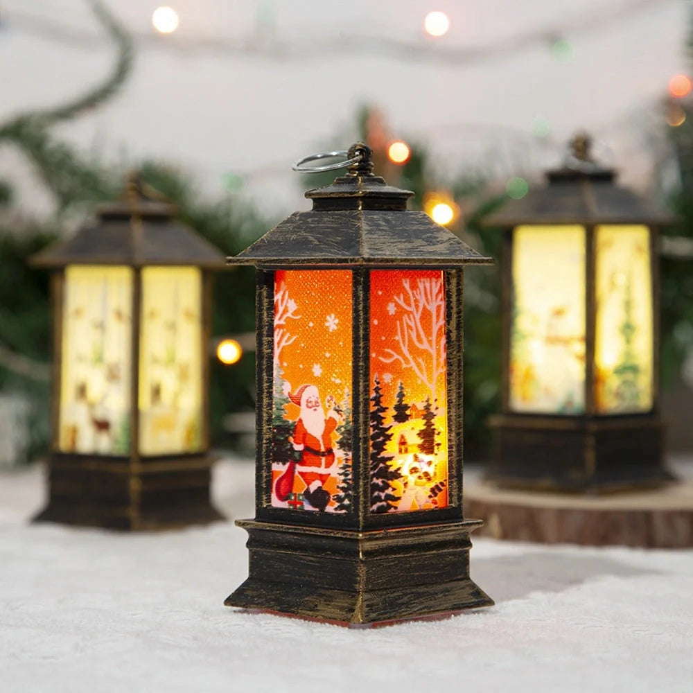 Santa Claus LED night light battery-powered hanging lantern for Christmas decoration