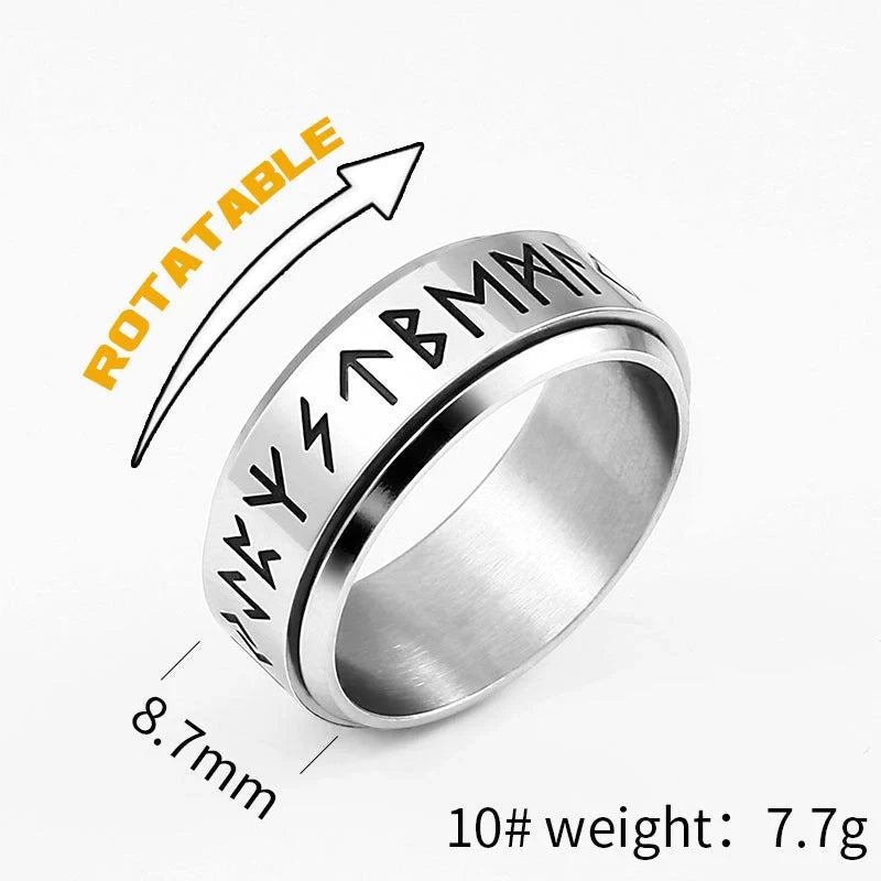 Korean Fashion Titanium Steel Rotatable Ring in vintage style, available in multiple colours