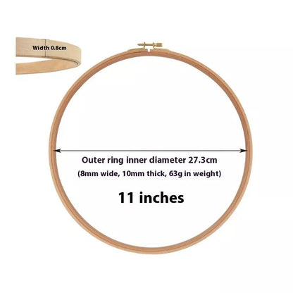 Adjustable Cross Wreath in bamboo for embroidery frames, sizes 4 to 12 inches