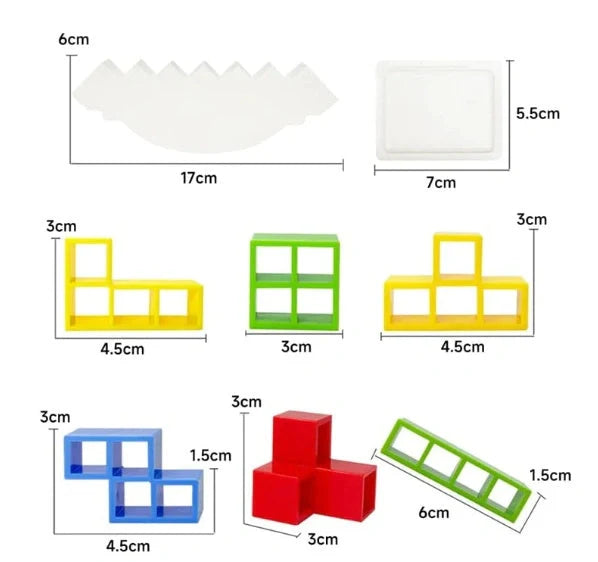 Balance Stacking Board Games for kids and adults, educational toy with plastic blocks