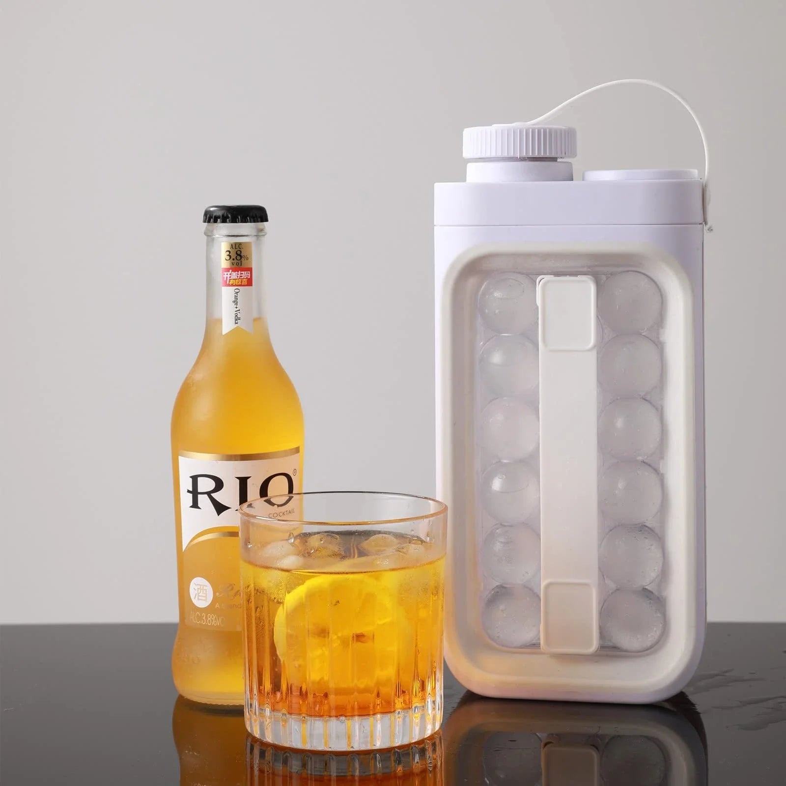 A convenient 2-in-1 kitchen gadget that creates ice balls and chills beverages, made with durable BPA-free materials for easy cleaning and odor resistance.