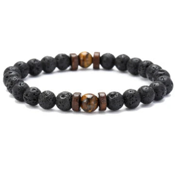 Stylish volcanic stone bracelet in various colors and designs for men