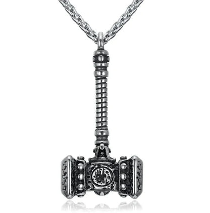 Vintage Norse rune necklaces for men, featuring a range of intricate Viking symbols and designs crafted from premium stainless steel