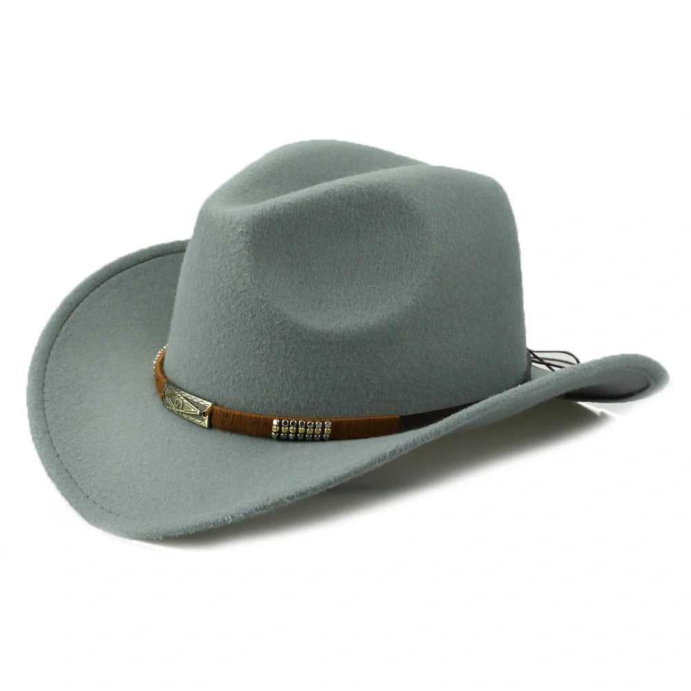 Woolen Denim Cowboy Hat in various colours showcasing European and American style