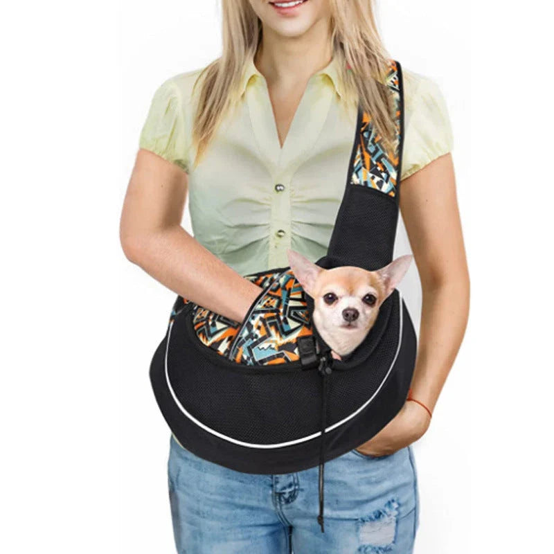 Versatile pet carrier bag in various colors, featuring adjustable drawstring closure and zipper-protected bottom for secure and comfortable pet transportation.