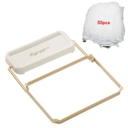 Foldable sink filter rack with disposable mesh bags for kitchen waste management