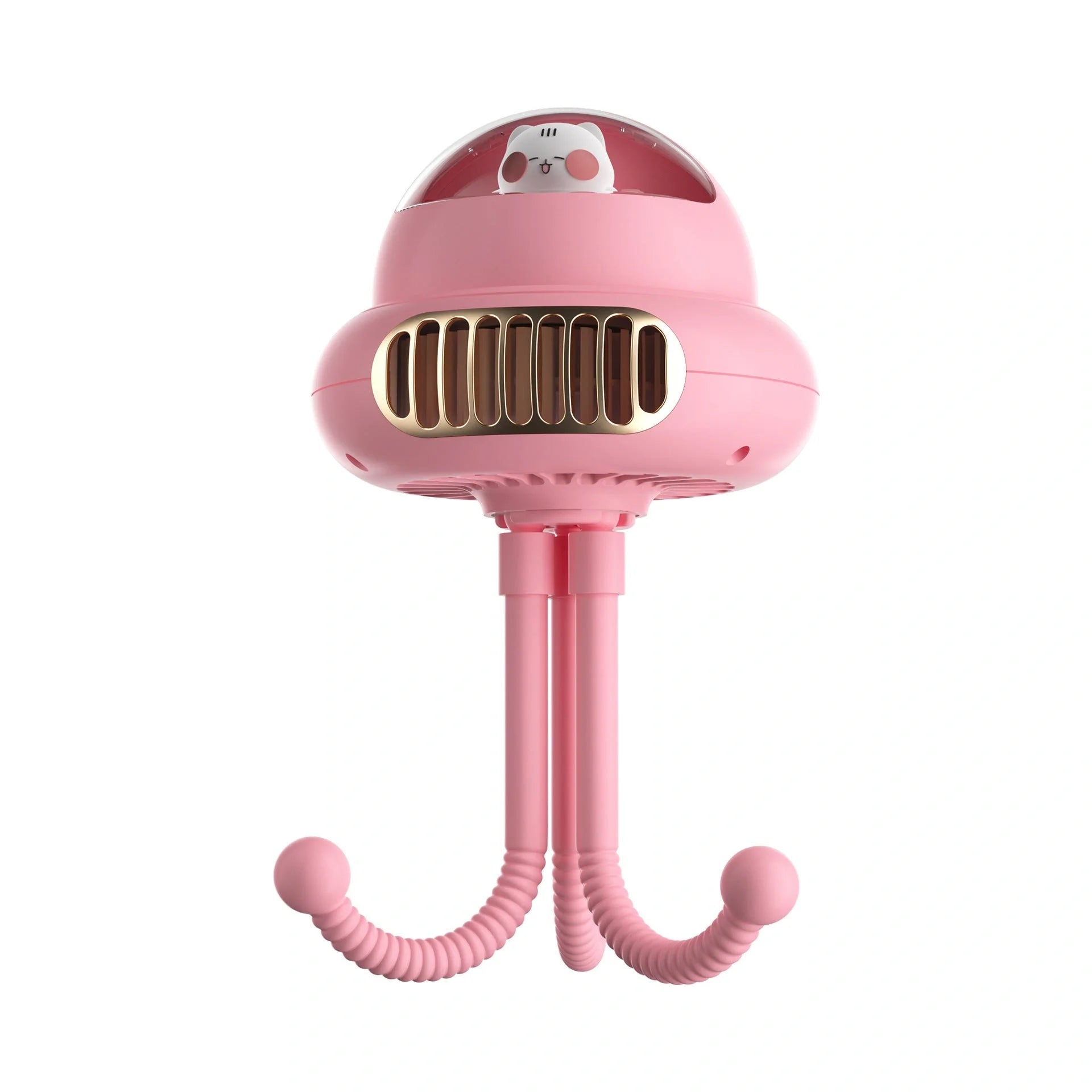 USB mini rechargeable bladeless fan for baby strollers with safety net cover