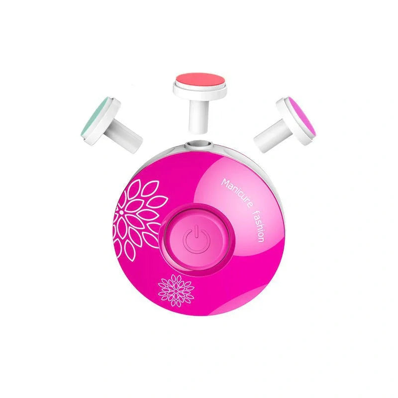 Baby Electric Nail Grinder in red and green with multiple grinding heads