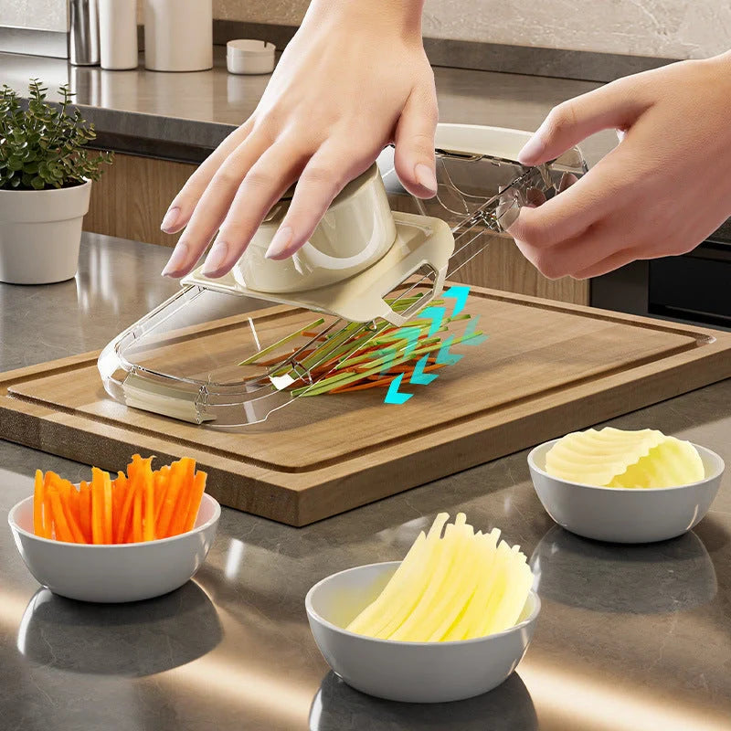 2in1 Multifunctional Vegetable Cutter with five replaceable cutting edges