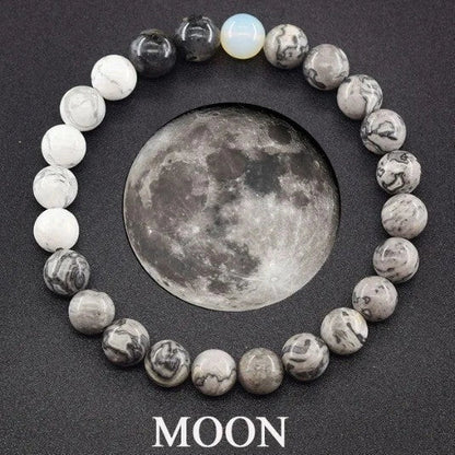 Matte 10mm stone beads couples bracelet in various planet-inspired colours