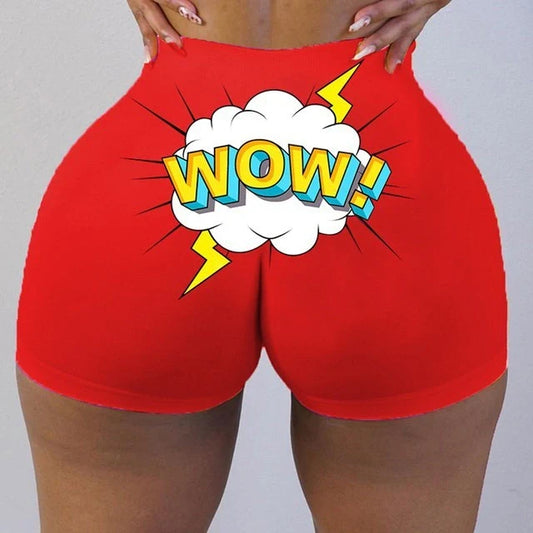 Plus size cotton graphic biker shorts in multiple colours
