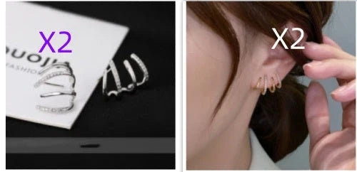 Radiant sterling silver earrings with four-prong zircon stone settings, elegant and fashionable jewelry for women