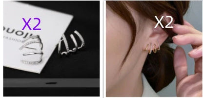 Radiant sterling silver earrings with four-prong zircon stone settings, elegant and fashionable jewelry for women