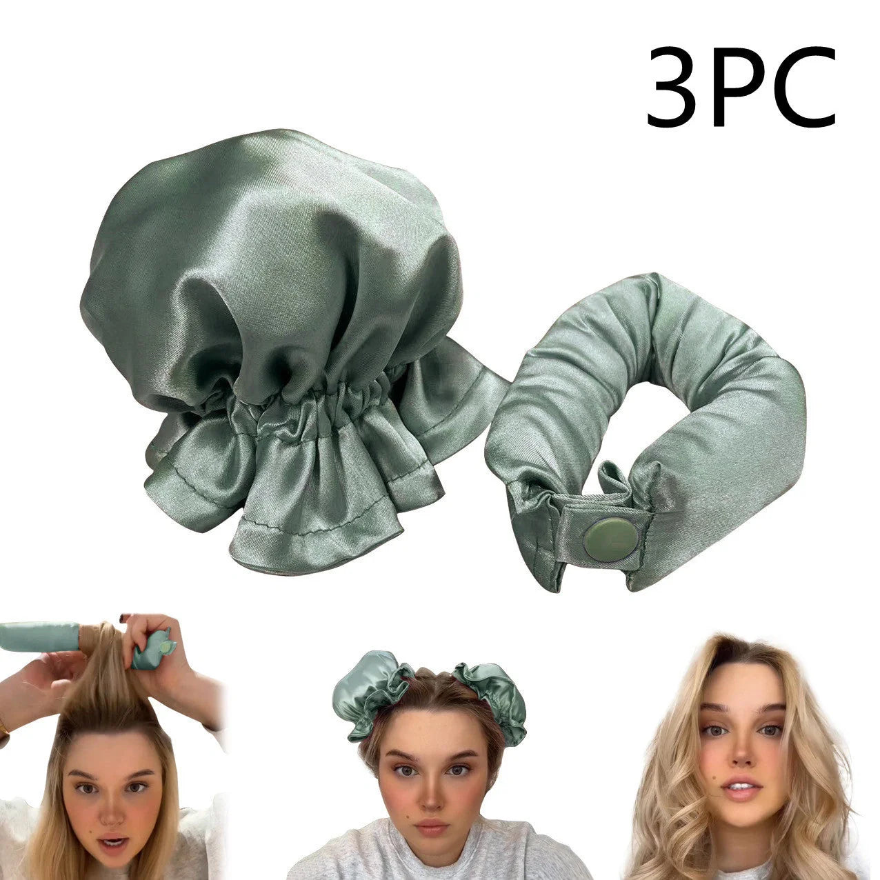 Heatless curl stick with cloth cover for safe overnight hair styling