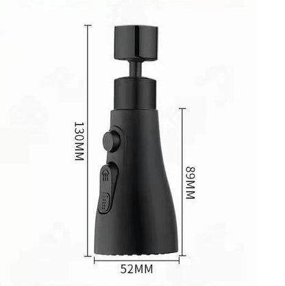 Universal pressurized faucet sprayer with 360-degree rotation and 3 cleaning modes for efficient kitchen cleaning