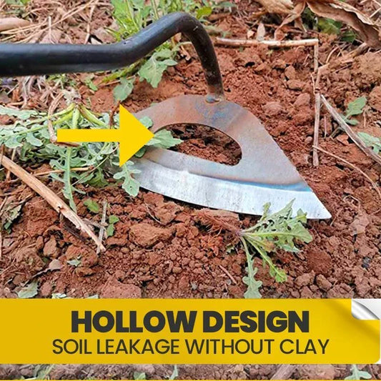Premium manganese steel garden hoe with hollow design, versatile for weeding, soil preparation, and vegetable planting in the UK