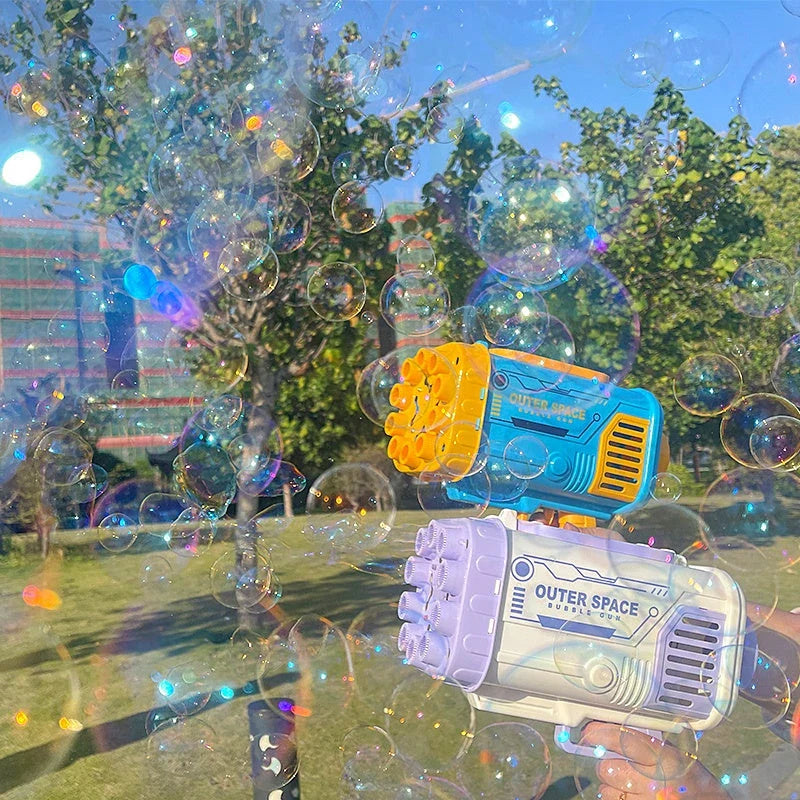 Extraordinary Bubble Blaster with 69 bubble-producing holes, creating a cloud of colourful bubbles for endless fun and entertainment