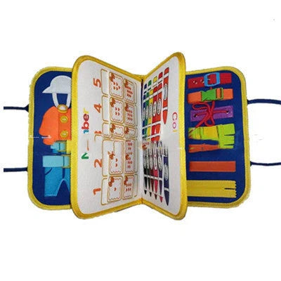 Children's felt busy board for dressing and buttoning skills development