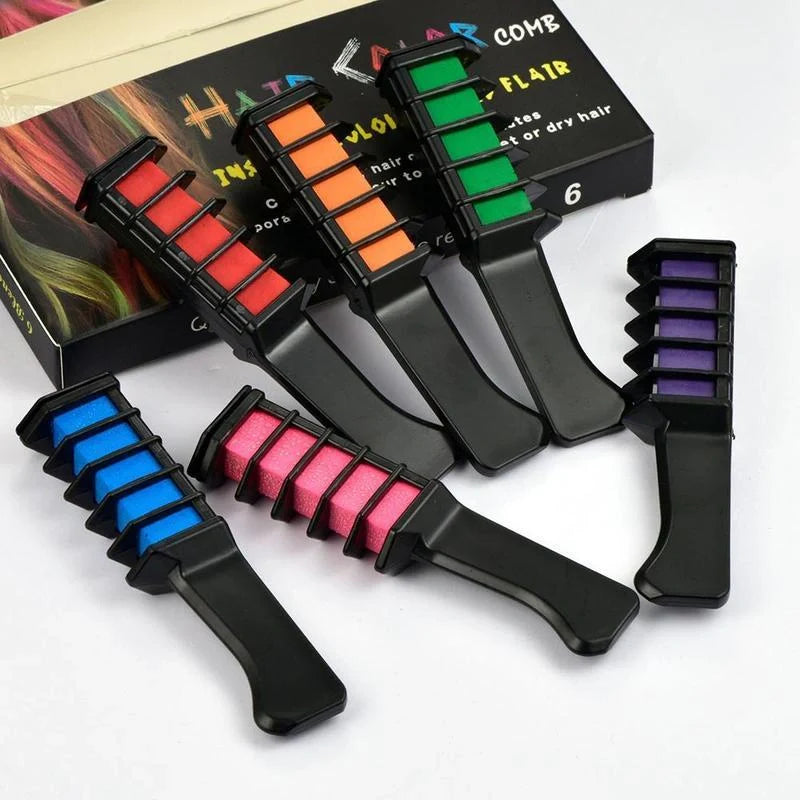 Temporary mini disposable hair colour crayons with brush for vibrant, temporary hair styling