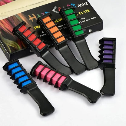 Temporary mini disposable hair colour crayons with brush for vibrant, temporary hair styling