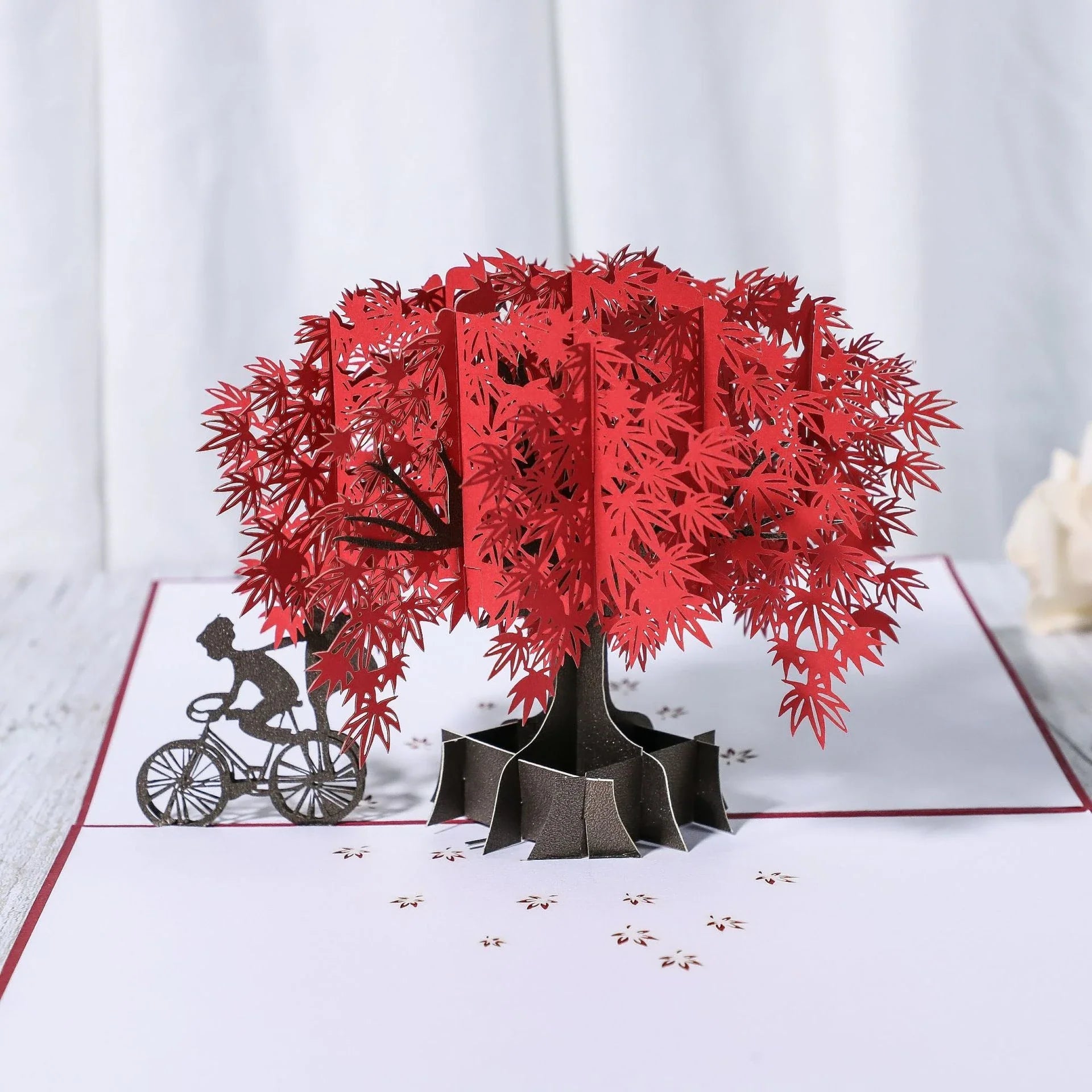 Elegant 3D pop-up wedding and anniversary greeting cards with laser-cut designs in a variety of romantic themes