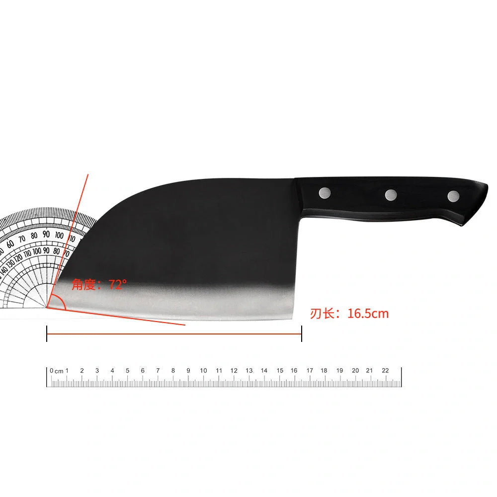 Hand-forged stainless steel butcher knife with wood handle for precision cooking