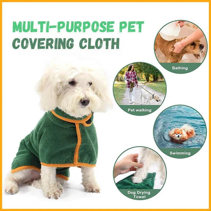 Premium microfiber pet drying bathrobe with adjustable strap and soft lining for superior comfort and absorbency
