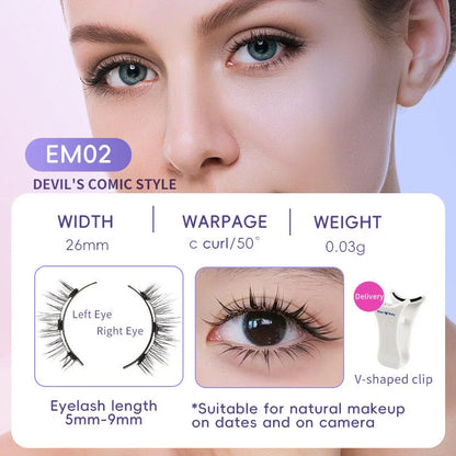 Premium magnetic suction false eyelashes in mink hair for a natural, glamorous look