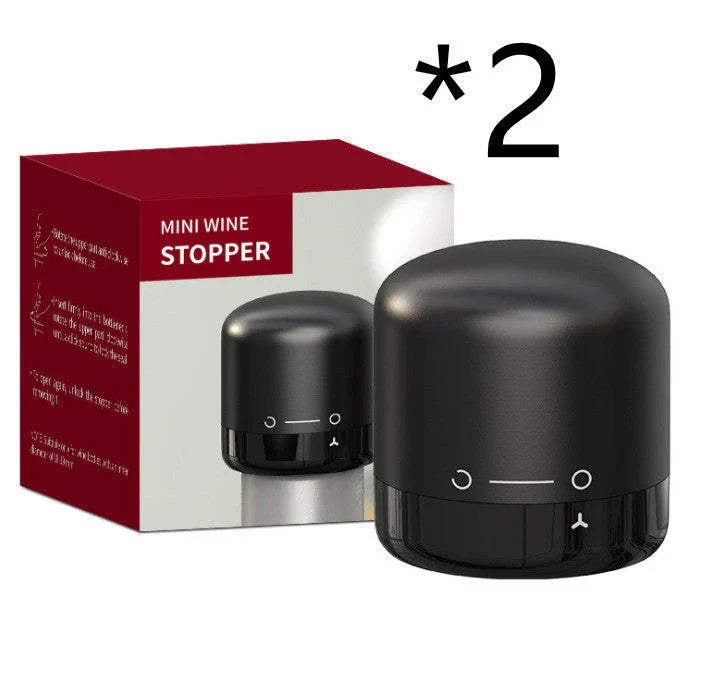 Premium silicone wine and champagne bottle stoppers in black colour, designed to create an airtight seal and lock in freshness