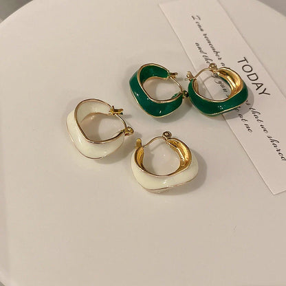 Dripping glaze geometric irregular round earrings in candy colours