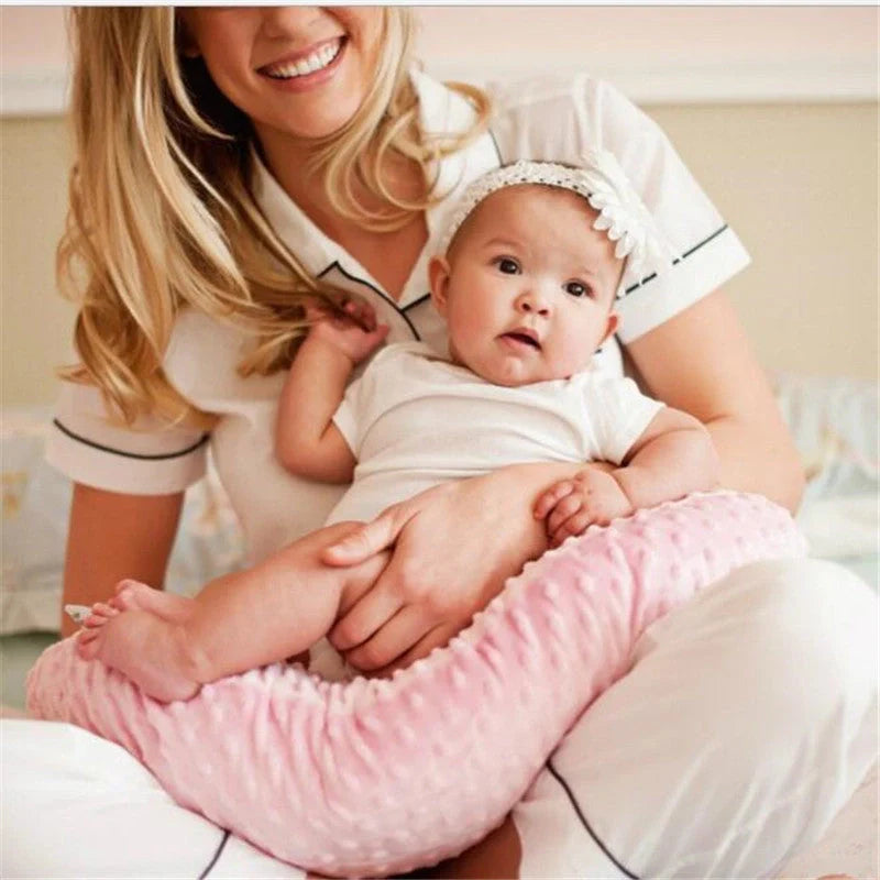 U-shaped nursing pillow pillowcase in coral fleece, available in multiple colours