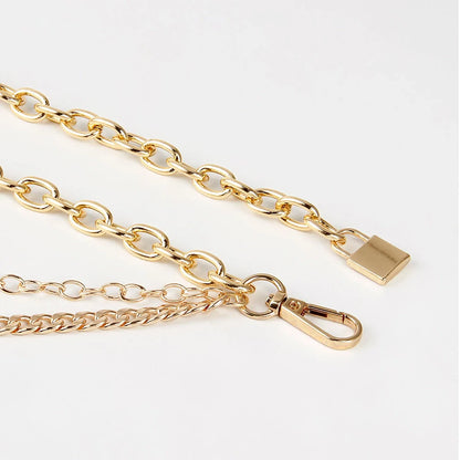 Adjustable alloy waist chain in golden and silver for summer hip hop punk styling