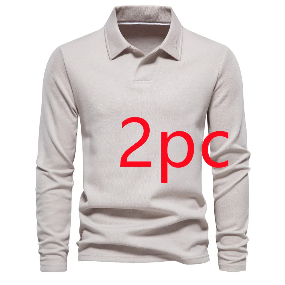 A versatile cotton polo shirt in a range of sophisticated colours, featuring a unique lapel design for a refined casual look.