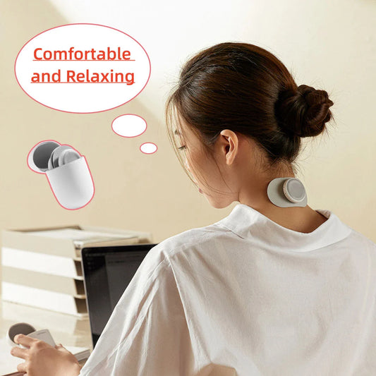 Compact Pocket Massager with low-frequency pulse technology for neck, back, and shoulder massage relief