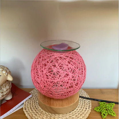 Elegant aroma lamp with bamboo wood design, perfect for adding soothing scents and warm lighting to your home