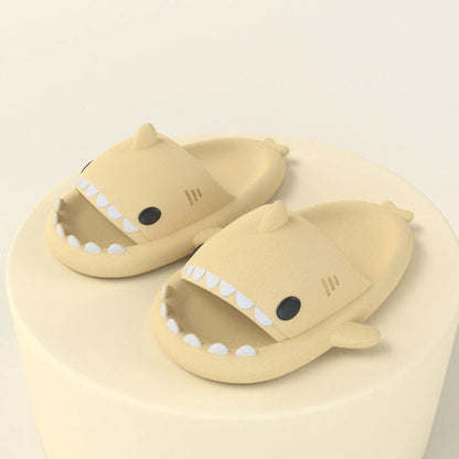 Cozy shark-themed slippers made of plush EVA material for indoor and outdoor wear with customized support