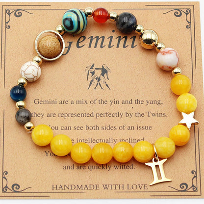 Morgan Stone Beaded Bracelet with twelve constellation designs