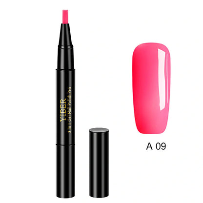 3-in-1 Gel Nail Varnish Pen with Glitter for easy one-step nail art
