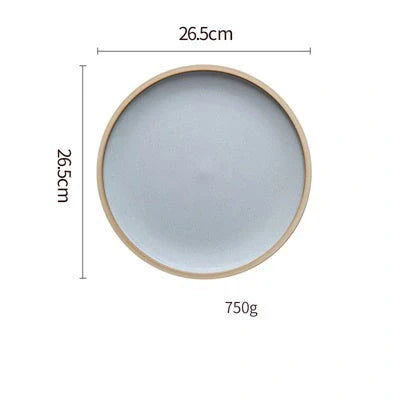 Pure Colour Matte Ceramic Plate Set with sesame point glaze in pink, grey, white, and blue