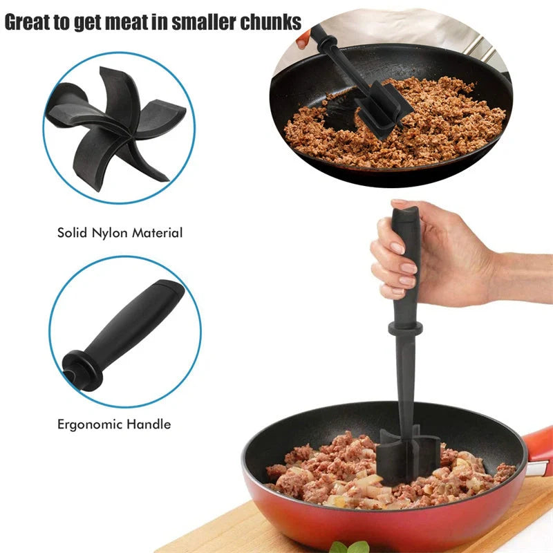 Nylon Meat Chopper for efficient food preparation, heat-resistant and dishwasher safe